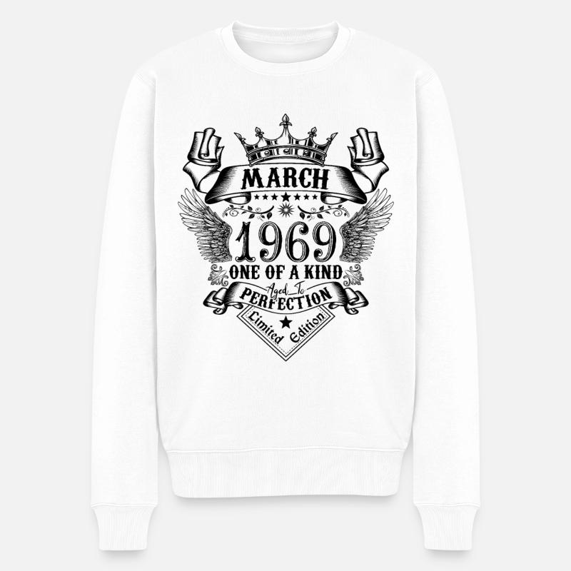 Geburtstag März 1969 geboren im März 1969 - Männer Premium Bio Pullover - Weiß