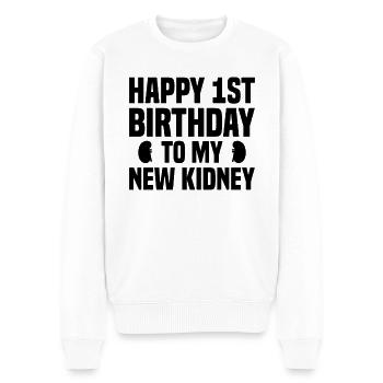 Nierentransplantation Organspender - Männer Premium Bio Pullover - Weiß - Vorne - Thijin (182cm)