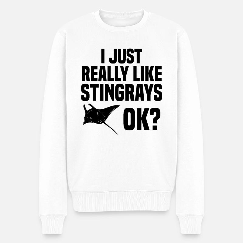 Stachelrochen Mantarochen Ozean - Männer Premium Bio Pullover - Weiß