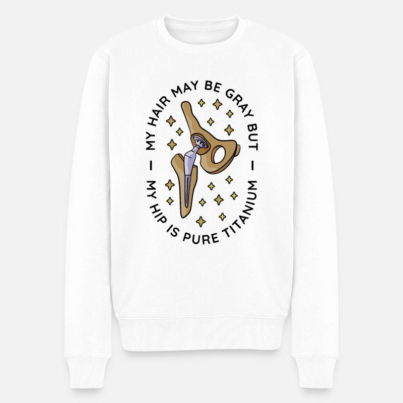 Hüftchirurgie neues Gelenk - Männer Premium Bio Pullover - Weiß