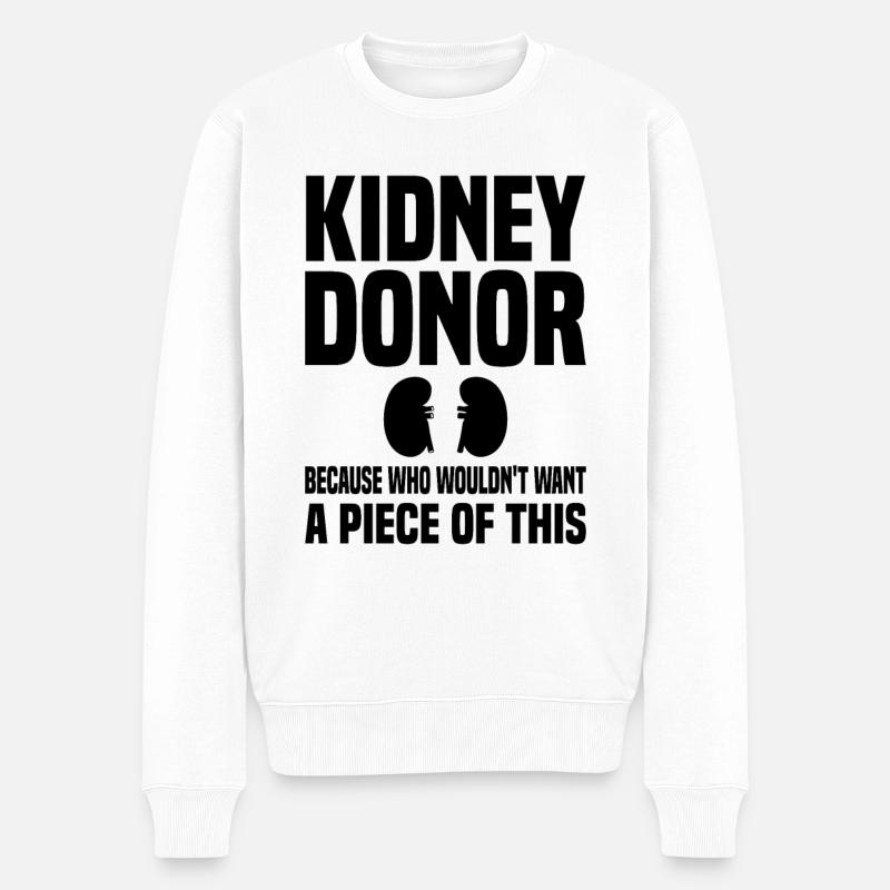 Organspender Niere - Männer Premium Bio Pullover - Weiß