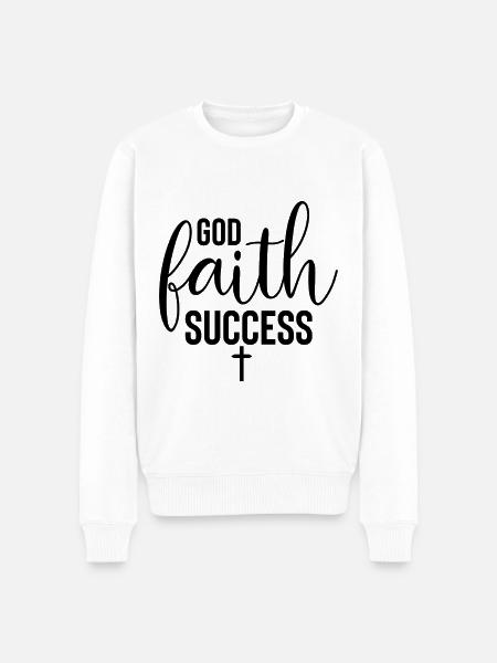 God Faith Success - Religion - Men's Premium Organic Jumper - white
