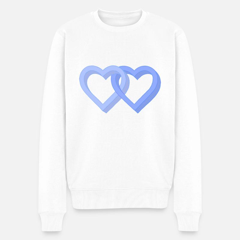 Coeurs bleus gays - Pull Premium bio Homme - blanc