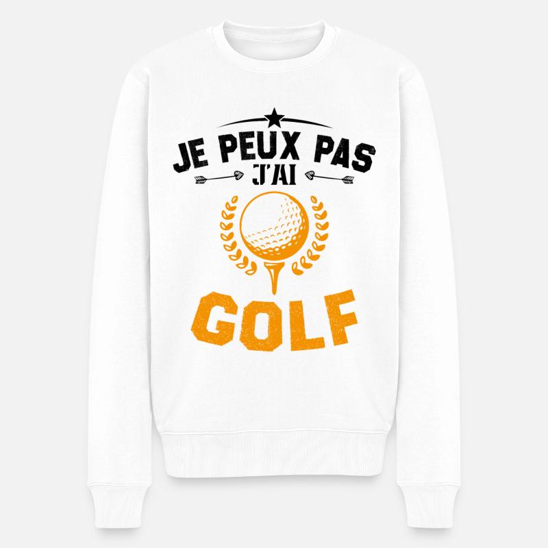 Je peux pas jai golf - Pull Premium bio Homme - blanc