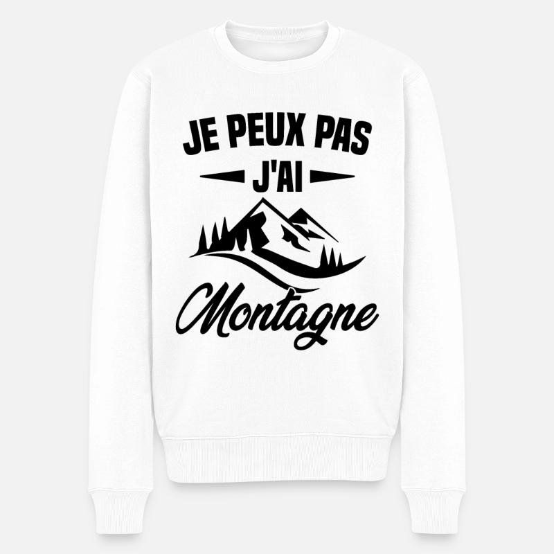 Ich kann keinen Berg haben - Männer Premium Bio Pullover - Weiß