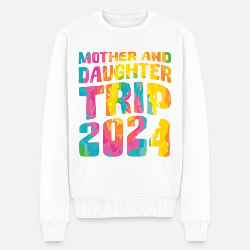 Mother And Daughter Trip 2024 - Männer Premium Bio Pullover - Weiß