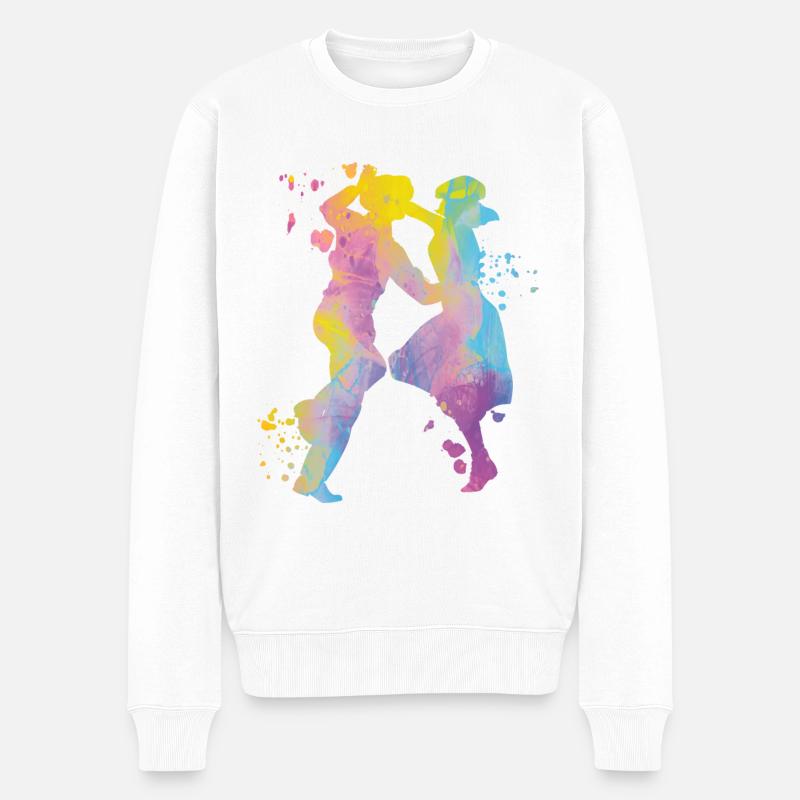 Tanzen Swing 60s Boogie Woogie - Männer Premium Bio Pullover - Weiß