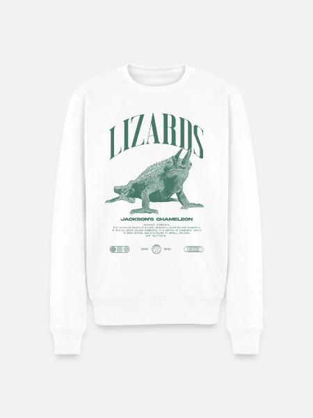 Jackson's Chameleon Streetwear Lizard Keeper - Men's Premium Organic Jumper - white