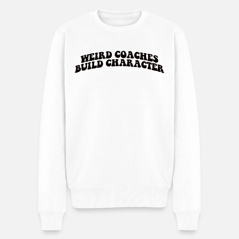 Seltsame Coaches Bilden Charakter Coach - Männer Premium Bio Pullover - Weiß