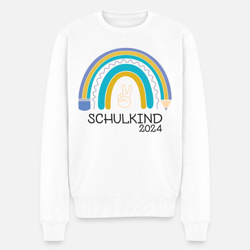 Schulanfang Einschulung Schulkind 2024 - Männer Premium Bio Pullover - Weiß
