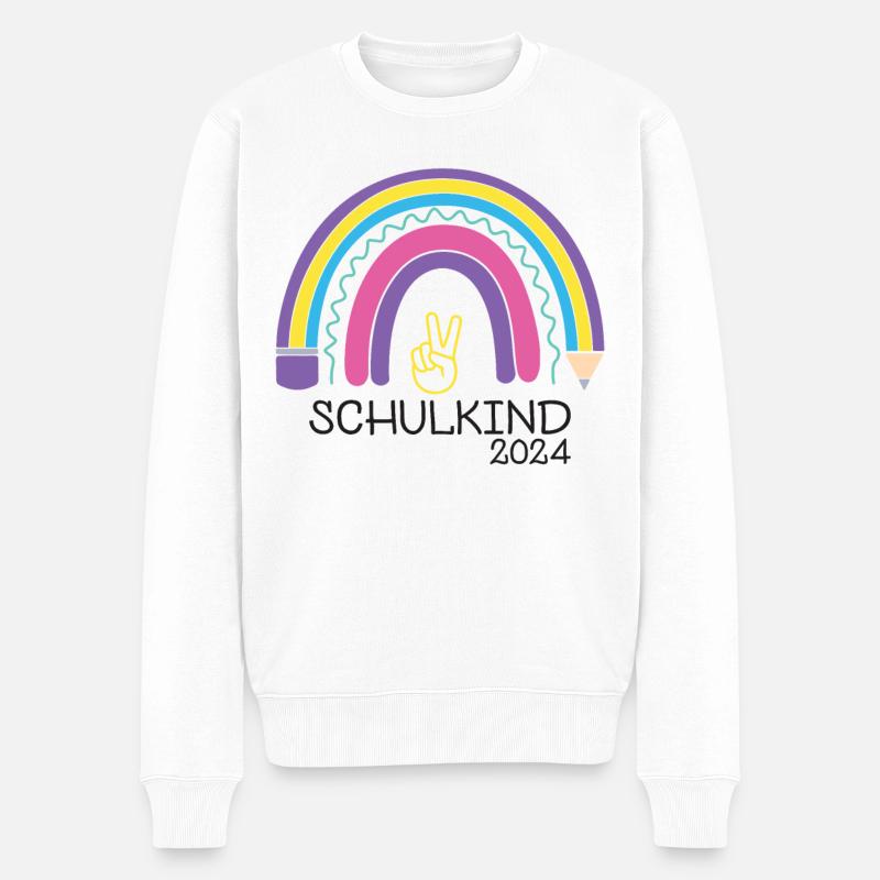 Schulanfang Erster Schultag Schulkind 2024 - Männer Premium Bio Pullover - Weiß