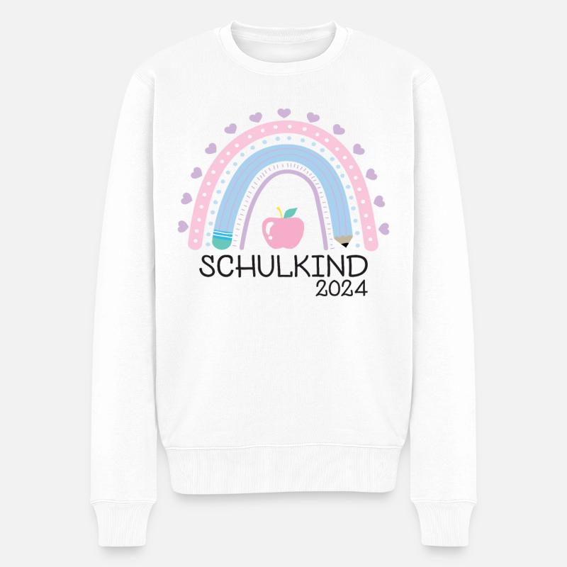 Schulanfang Einschulung Schulkind 2024 - Männer Premium Bio Pullover - Weiß