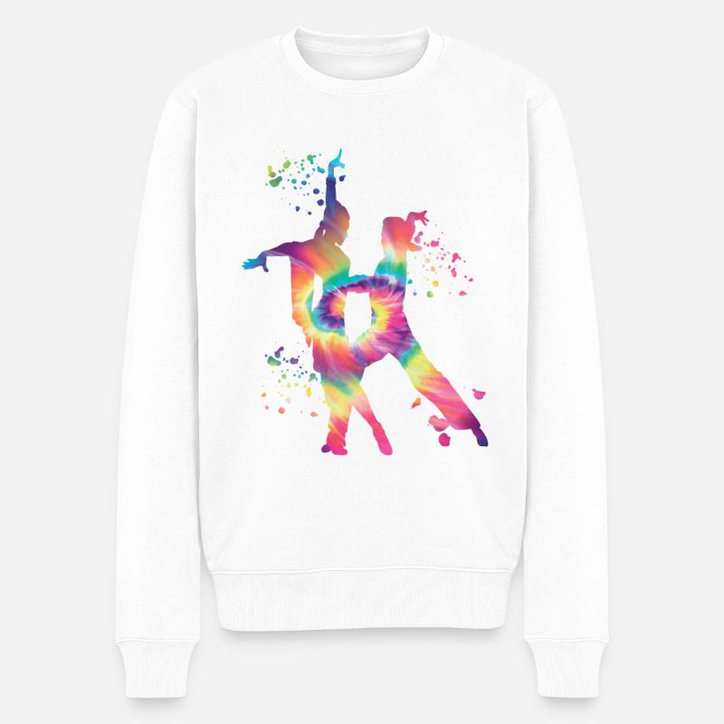 Latin Dancing Couple Aquarell Tänzerin - Männer Premium Bio Pullover - Weiß