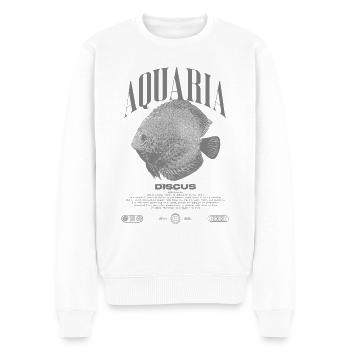 Diskus-Buntbarsch Fish Keeper Moderne Streetwear - Männer Premium Bio Pullover - Weiß - Vorne - Thijin (182cm)