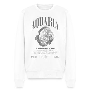 Diskus Cichlid Fish Keeper Moderne Streetwear - Männer Premium Bio Pullover - Weiß - Vorne - Thijin (182cm)