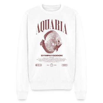 Diskus Cichlid Fish Keeper Moderne Streetwear - Männer Premium Bio Pullover - Weiß - Vorne - Thijin (182cm)
