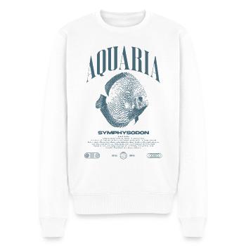 Diskus Cichlid Fish Keeper Moderne Streetwear - Männer Premium Bio Pullover - Weiß - Vorne - Thijin (182cm)