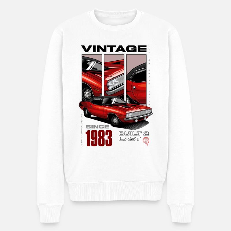 Ich bin nicht alt, ich bin ein Oldtimer, Jahrgang 1983 - Männer Premium Bio Pullover - Weiß