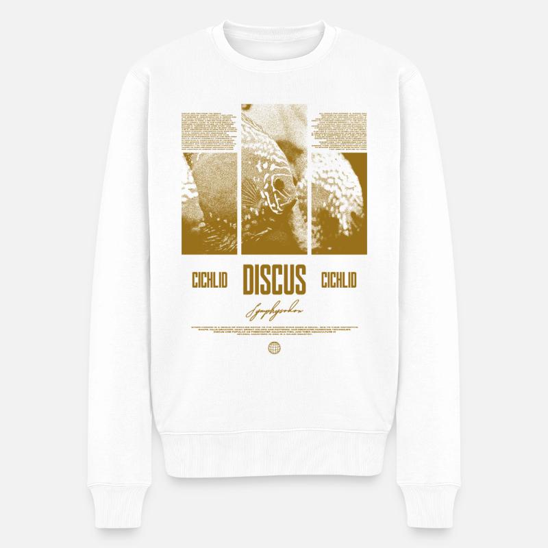 Discus Cichlidé Aquarium Fish Keeper - Pull Premium bio Homme - blanc