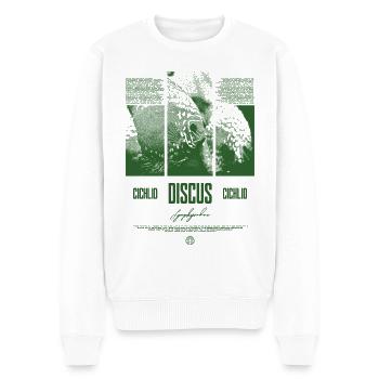 Diskusfisch Buntbarsch Aquarium Fischhalter - Männer Premium Bio Pullover - Weiß - Vorne - Thijin (182cm)