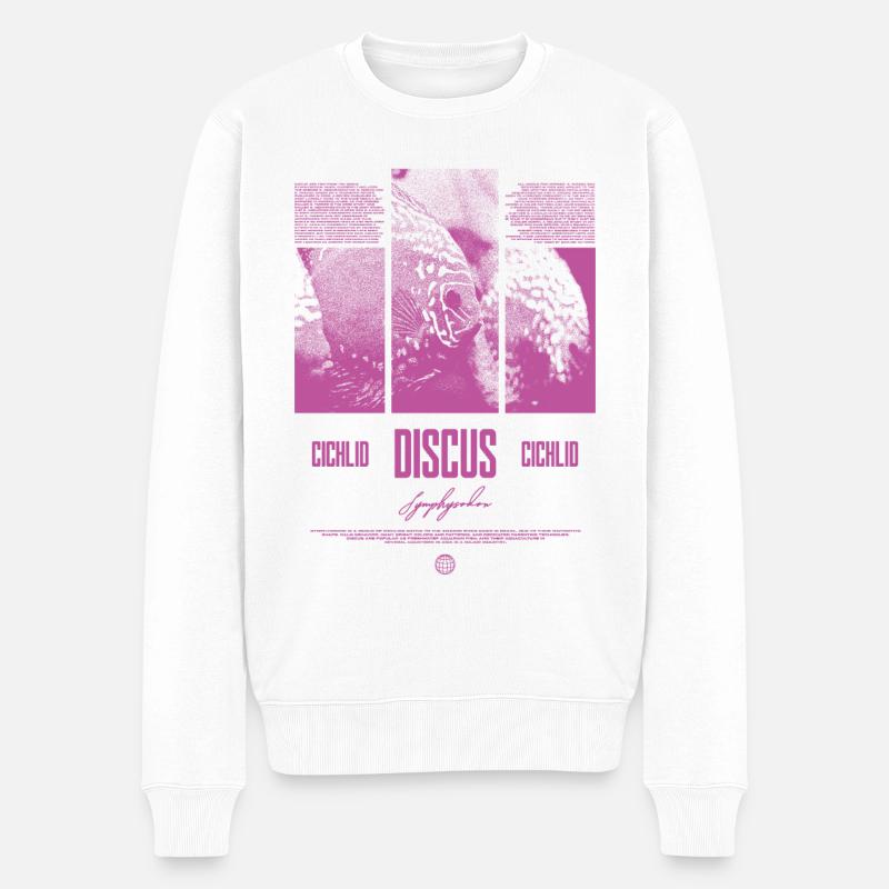 Discus Cichlidé Aquarium Fish Keeper - Pull Premium bio Homme - blanc