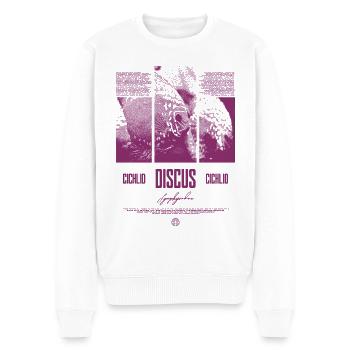 Diskusfisch Buntbarsch Aquarium Fischhalter - Männer Premium Bio Pullover - Weiß - Vorne - Thijin (182cm)