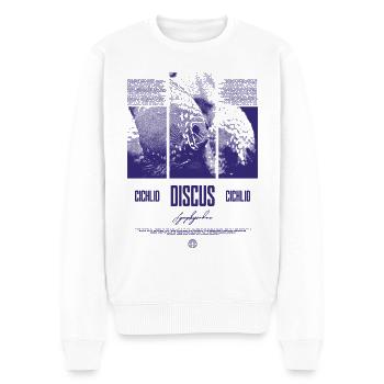 Diskusfisch Buntbarsch Aquarium Fischhalter - Männer Premium Bio Pullover - Weiß - Vorne - Thijin (182cm)