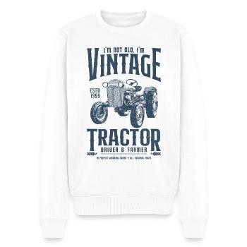 Vintage Traktor Bauer Geburtstag Jahrgang 1999 - Männer Premium Bio Pullover - Weiß - Vorne - Thijin (182cm)
