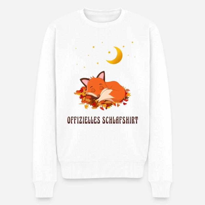 Offizielles Schlafshirt Fuchs - Männer Premium Bio Pullover - Weiß
