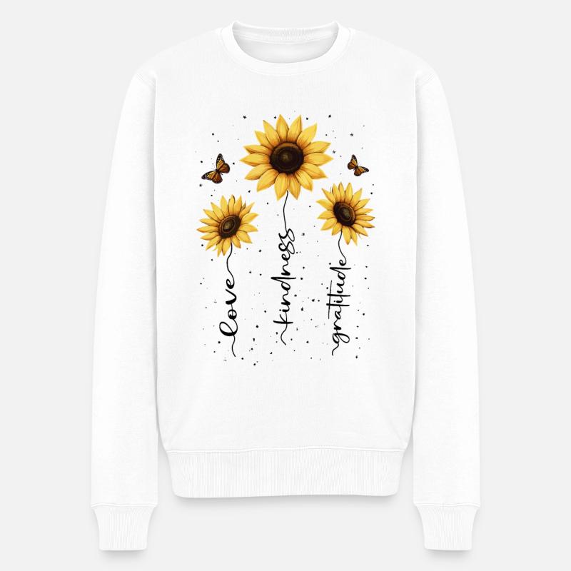 Sommer Blumen Blume Inspiration Motivation Spruch - Männer Premium Bio Pullover - Weiß