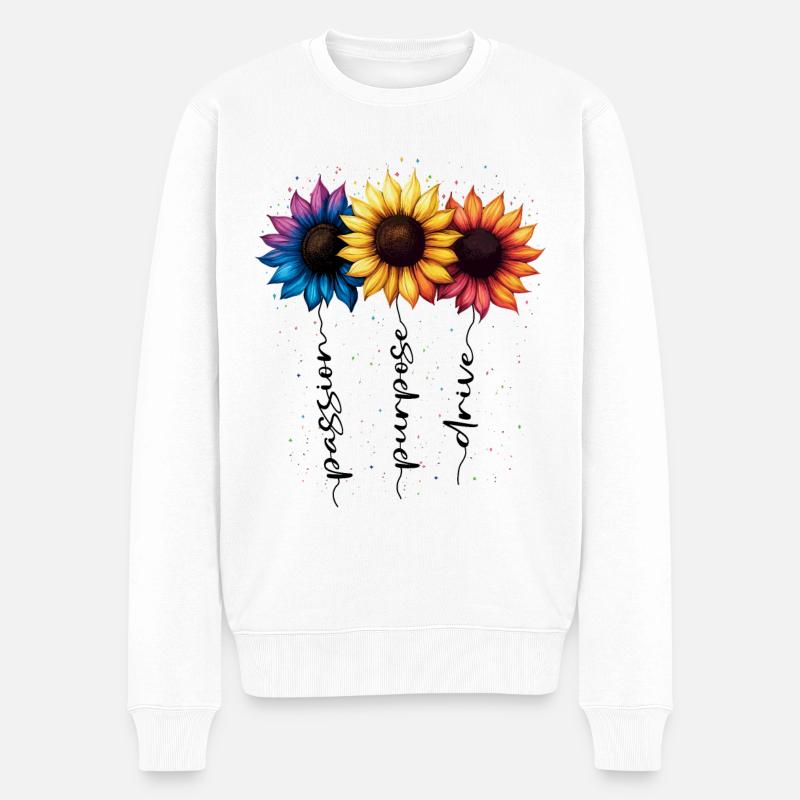 Sommer Blumen Blume Inspiration Motivation Spruch - Männer Premium Bio Pullover - Weiß