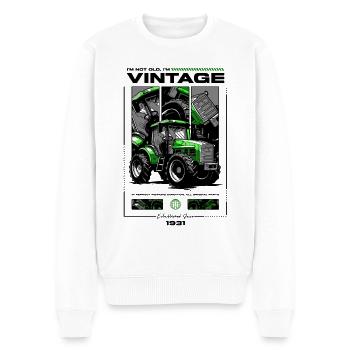 Vintage Tractor Farmer Birthday Born In 1931 - Men's Premium Organic Jumper - white - Front - Thijin (182cm)
