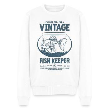 Vintage Fish Keeper Tropischer Fisch Geburtstag 2010 - Männer Premium Bio Pullover - Weiß - Vorne - Thijin (182cm)