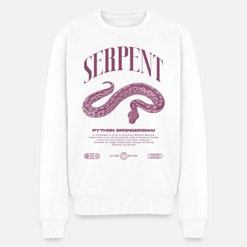 Blutpython Moderne Reptilienwärterin Streetwear - Männer Premium Bio Pullover - Weiß