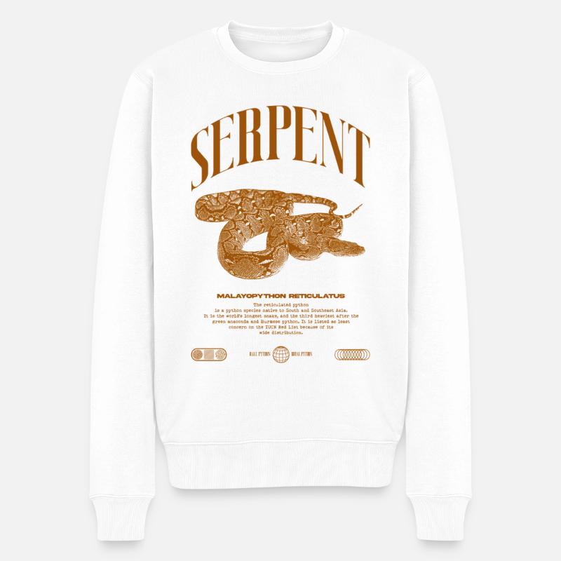 Retikulierte Python Reptile Keeper Streetwear - Männer Premium Bio Pullover - Weiß