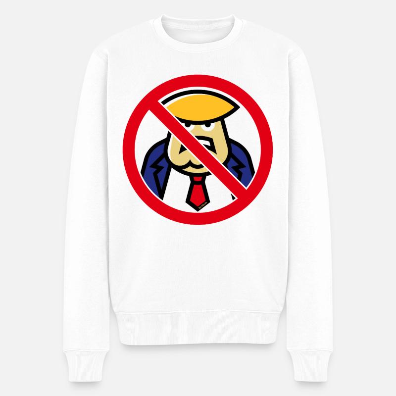 Donald Verbot (Verbotsschild) - Männer Premium Bio Pullover - Weiß