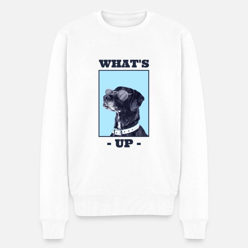 Cooler Hund - Männer Premium Bio Pullover - Weiß