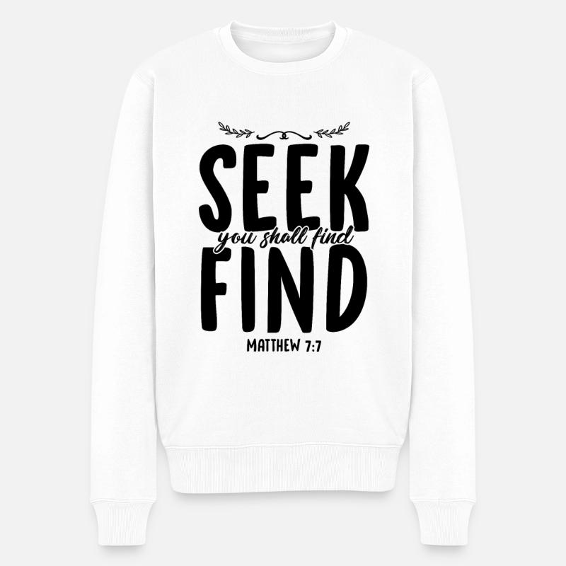 Bibelvers Bibel Jesus - Männer Premium Bio Pullover - Weiß