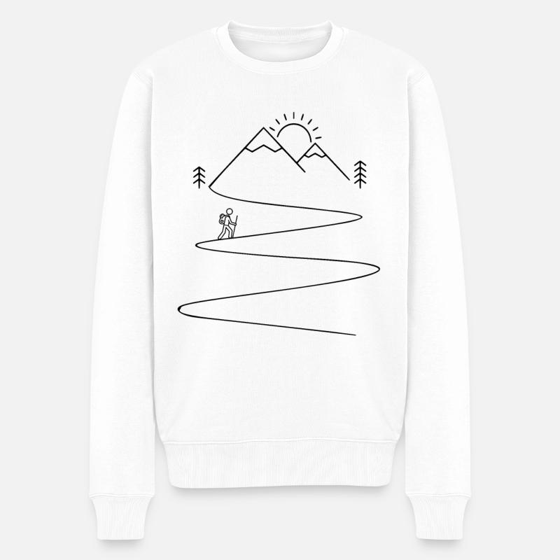 wandern hike - Männer Premium Bio Pullover - Weiß