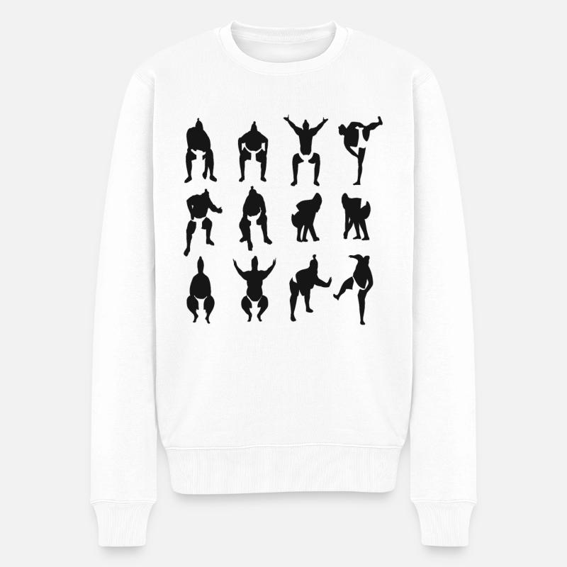Sumo Kämpfer Wrestler - Männer Premium Bio Pullover - Weiß