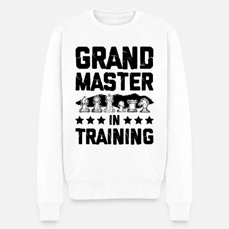 schach training master - Männer Premium Bio Pullover - Weiß