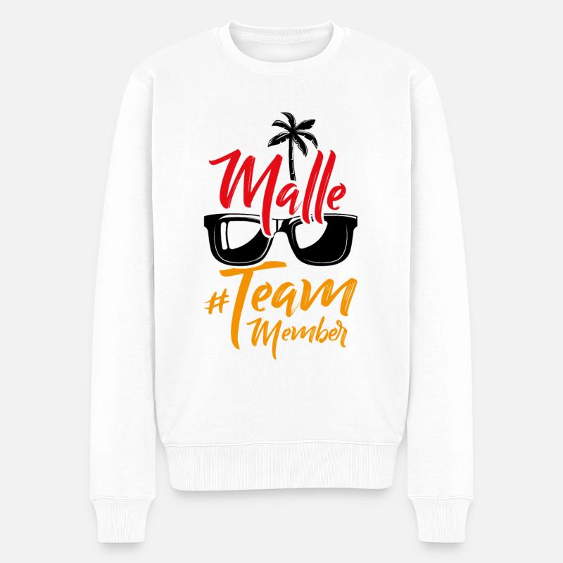 Malle Team - Männer Premium Bio Pullover - Weiß