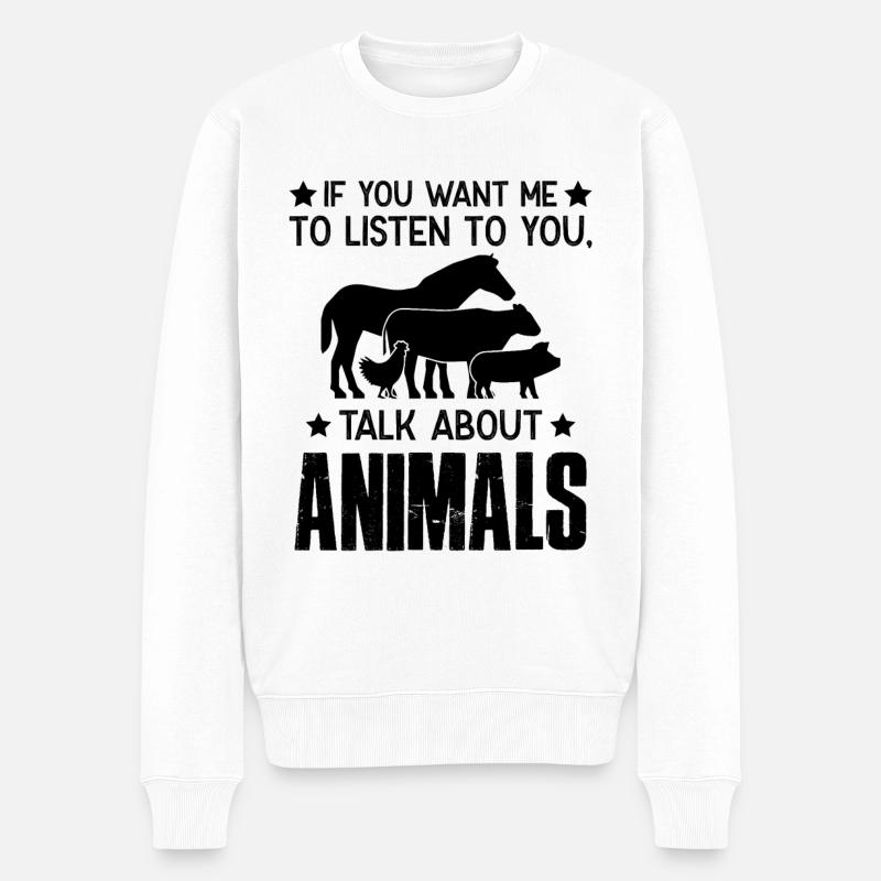 Tiere Tierschutz - Männer Premium Bio Pullover - Weiß