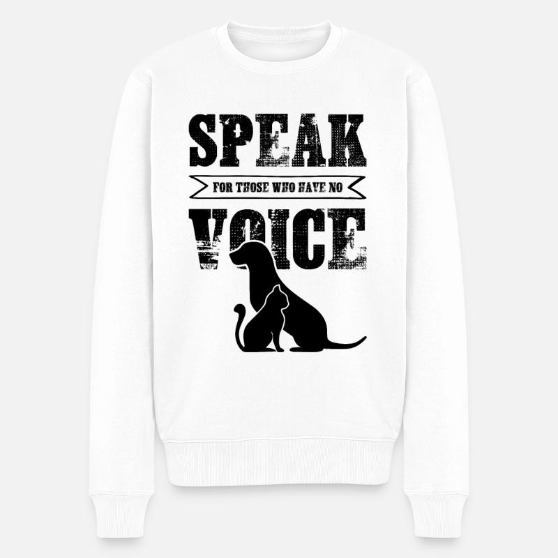 hund katze tierschutz - Männer Premium Bio Pullover - Weiß