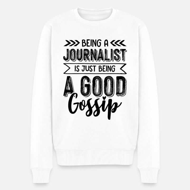 gossip Journalist - Männer Premium Bio Pullover - Weiß