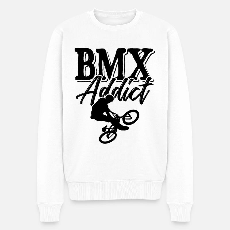 bmx accro vélo - Pull Premium bio Homme - blanc