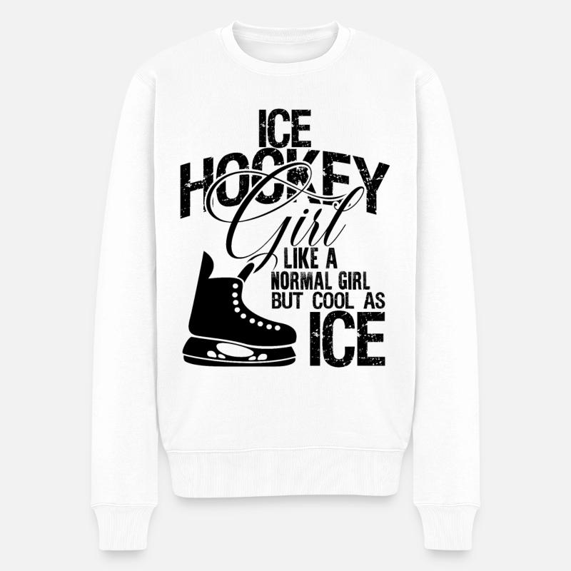 mädchen girl eishockey - Männer Premium Bio Pullover - Weiß