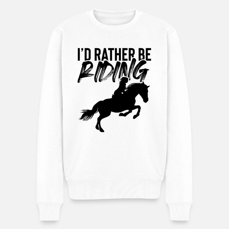 pferde reiten - Männer Premium Bio Pullover - Weiß