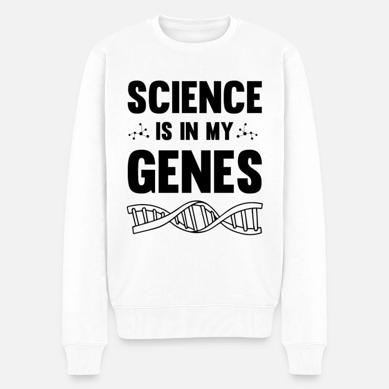 gene wissenschaft - Männer Premium Bio Pullover - Weiß