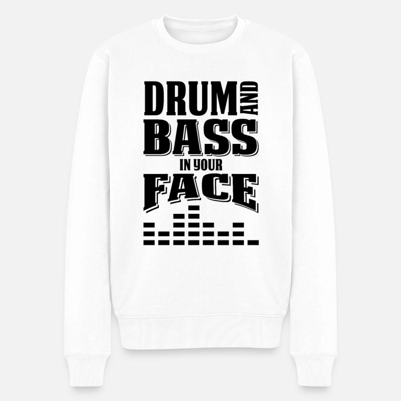 drum and bass spruch - Männer Premium Bio Pullover - Weiß